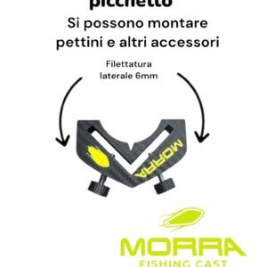 Supporto universale per picchetti. Filettature laterali 6mm